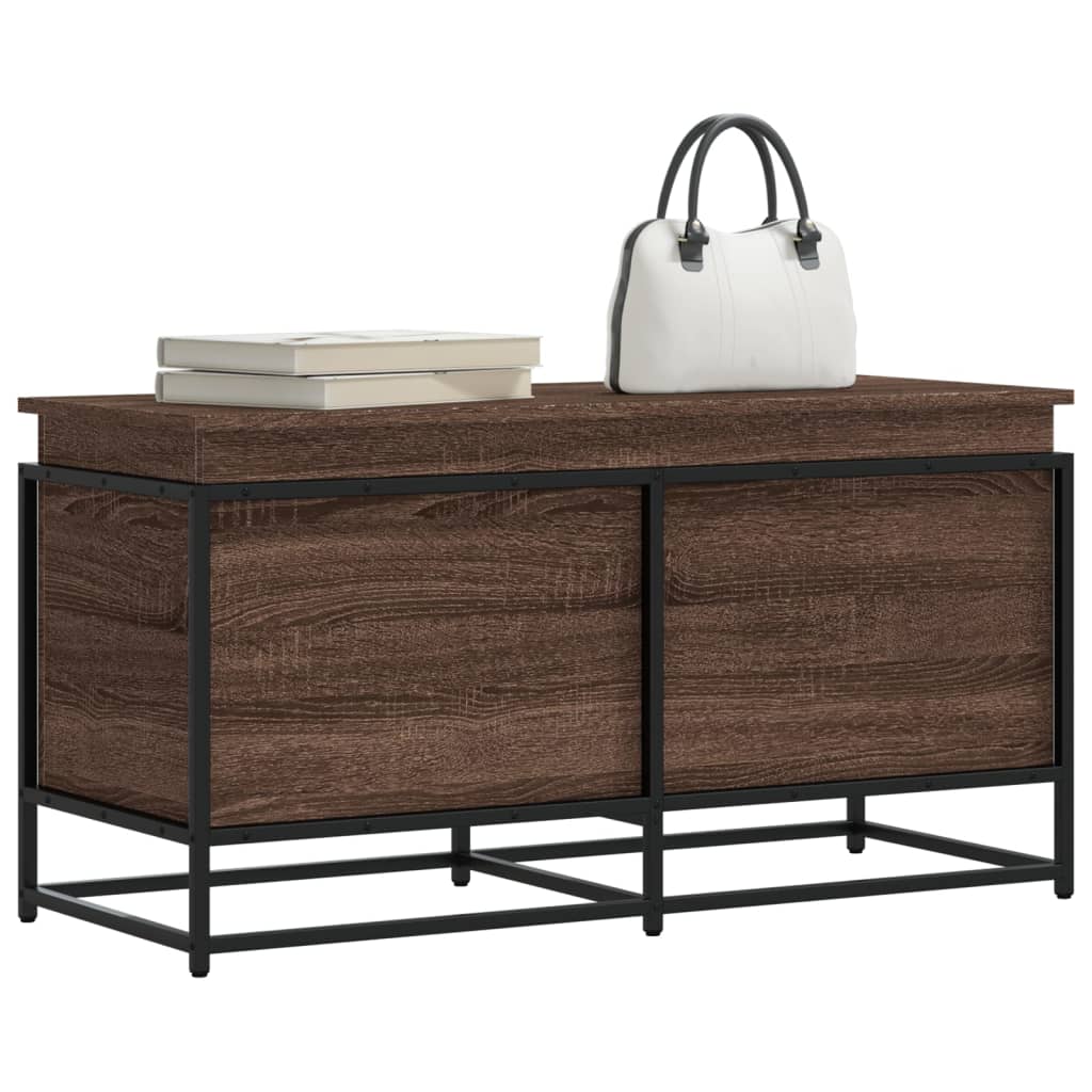 Opbergbox met deksel 100x40x51,5 cm bewerkt hout bruin eiken is nu te koop bij PeponiXL, paradijselijk wonen!