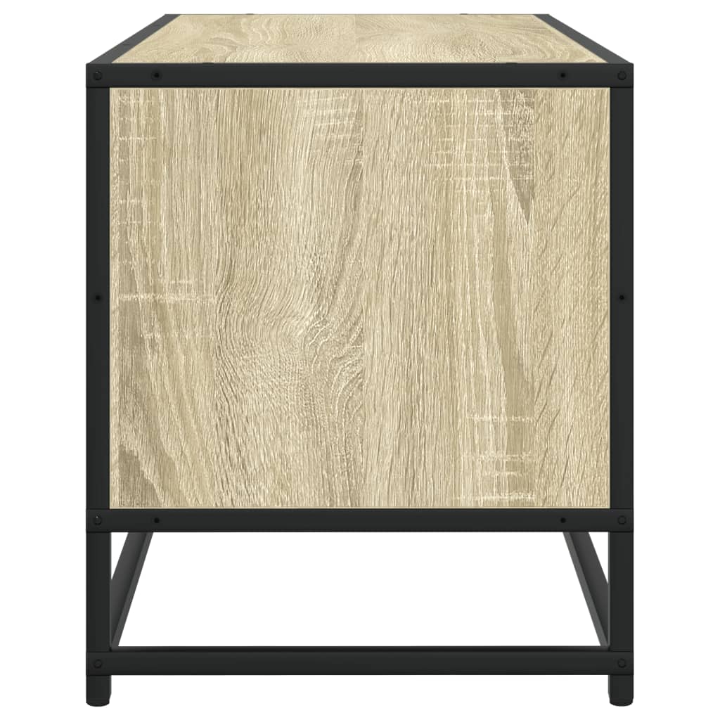 Tv-meubel 80x34,5x40 cm bewerkt hout metaal sonoma eikenkleurig is nu te koop bij PeponiXL, paradijselijk wonen!