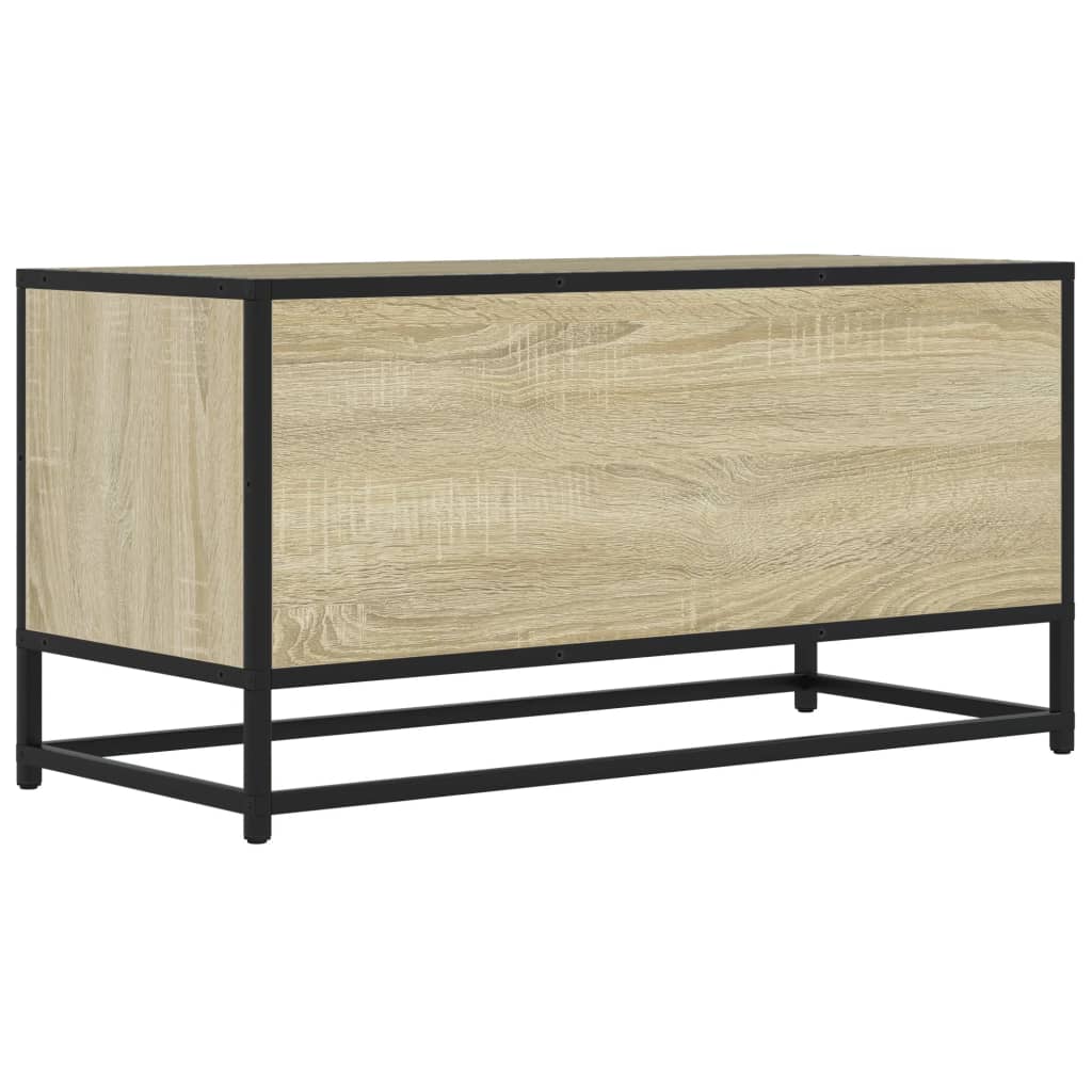 Tv-meubel 80x34,5x40 cm bewerkt hout metaal sonoma eikenkleurig is nu te koop bij PeponiXL, paradijselijk wonen!