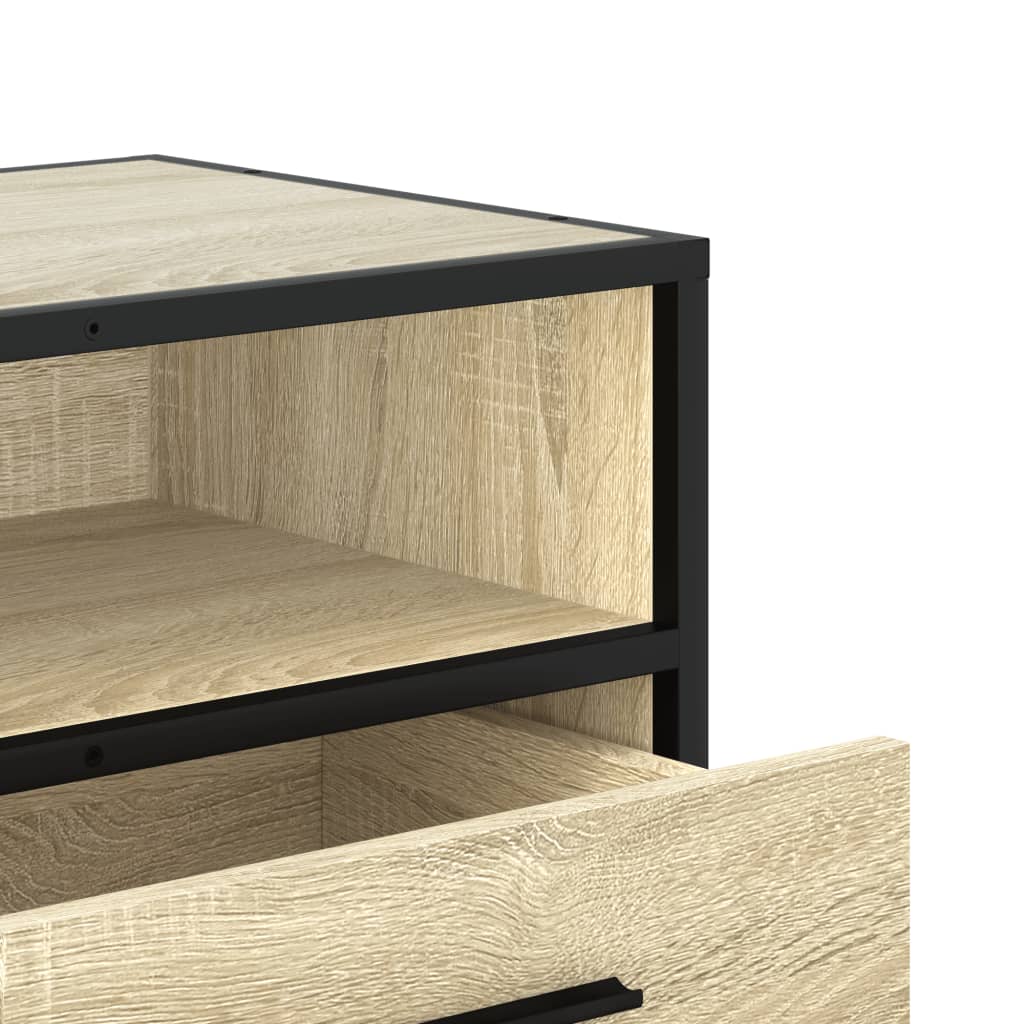 Tv-meubel 80x34,5x40 cm bewerkt hout metaal sonoma eikenkleurig is nu te koop bij PeponiXL, paradijselijk wonen!