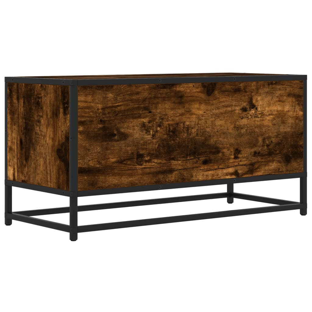 Tv-meubel 80x34,5x40cm bewerkt hout metaal gerookt eikenkleurig is nu te koop bij PeponiXL, paradijselijk wonen!