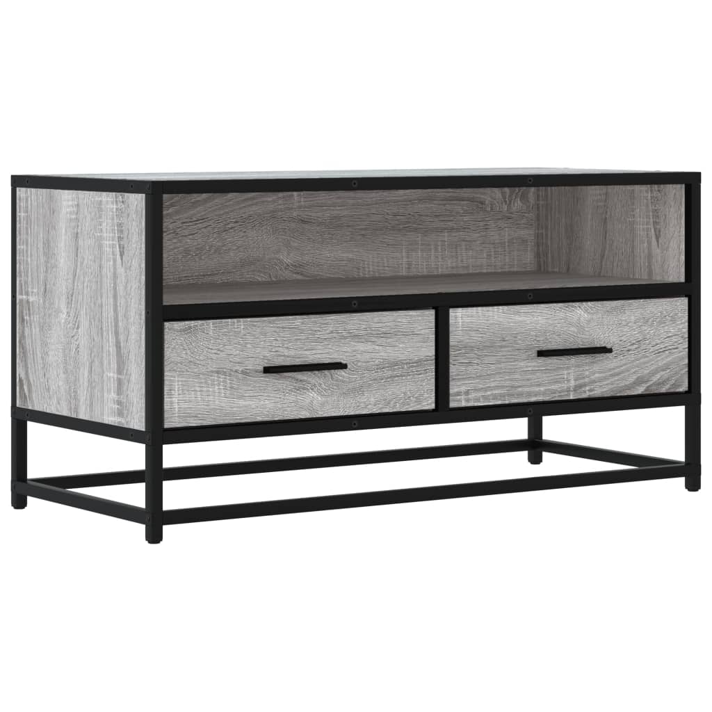 Tv-meubel 80x34,5x40 cm bewerkt hout metaal grijs sonoma eiken is nu te koop bij PeponiXL, paradijselijk wonen!