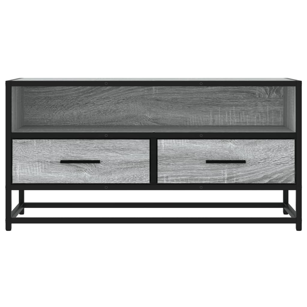 Tv-meubel 80x34,5x40 cm bewerkt hout metaal grijs sonoma eiken is nu te koop bij PeponiXL, paradijselijk wonen!