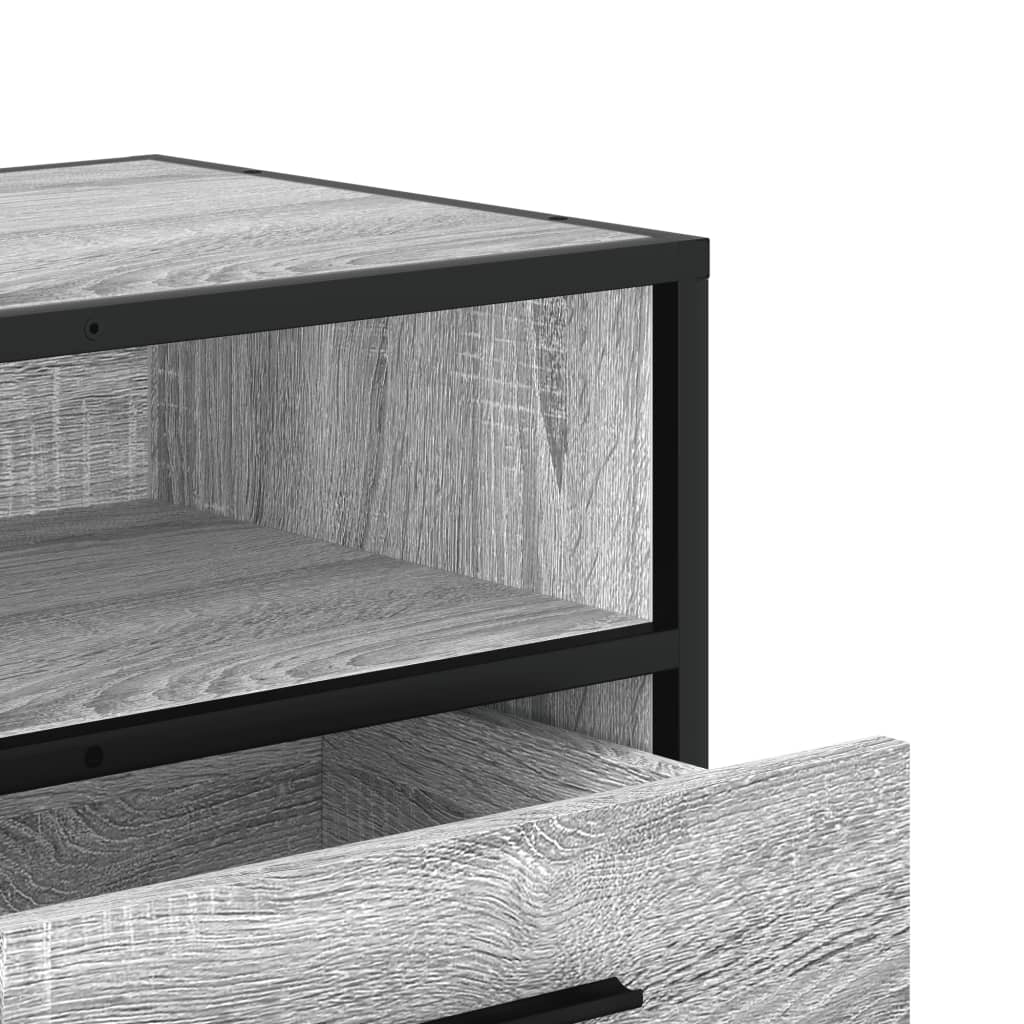 Tv-meubel 80x34,5x40 cm bewerkt hout metaal grijs sonoma eiken is nu te koop bij PeponiXL, paradijselijk wonen!