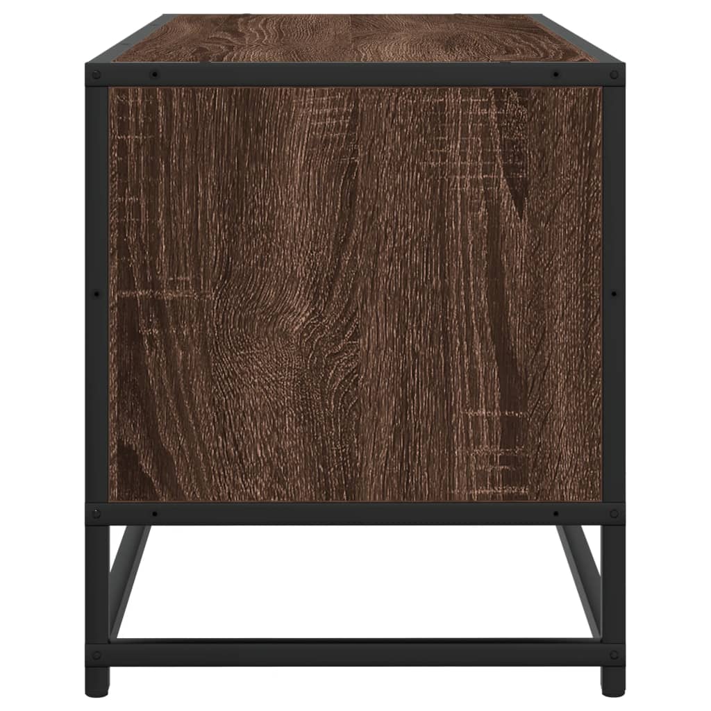 Tv-meubel 80x34,5x40 cm bewerkt hout metaal bruin eikenkleur is nu te koop bij PeponiXL, paradijselijk wonen!