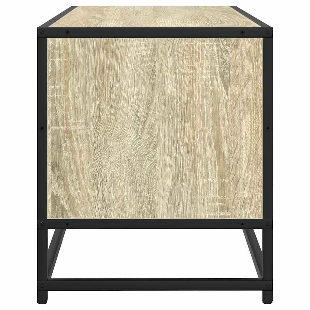 Tv-meubel 100x34,5x40cm bewerkt hout metaal sonoma eikenkleurig is nu te koop bij PeponiXL, paradijselijk wonen!