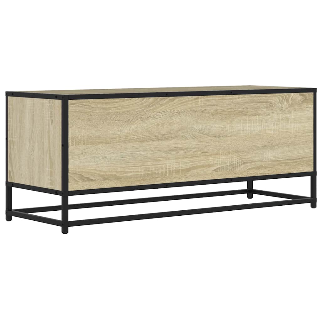 Tv-meubel 100x34,5x40cm bewerkt hout metaal sonoma eikenkleurig is nu te koop bij PeponiXL, paradijselijk wonen!