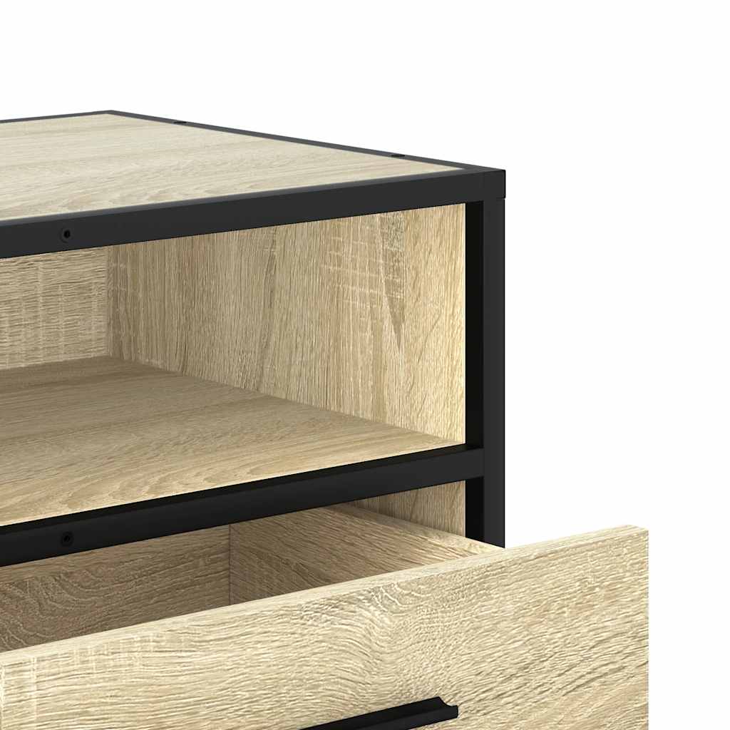 Tv-meubel 100x34,5x40cm bewerkt hout metaal sonoma eikenkleurig is nu te koop bij PeponiXL, paradijselijk wonen!