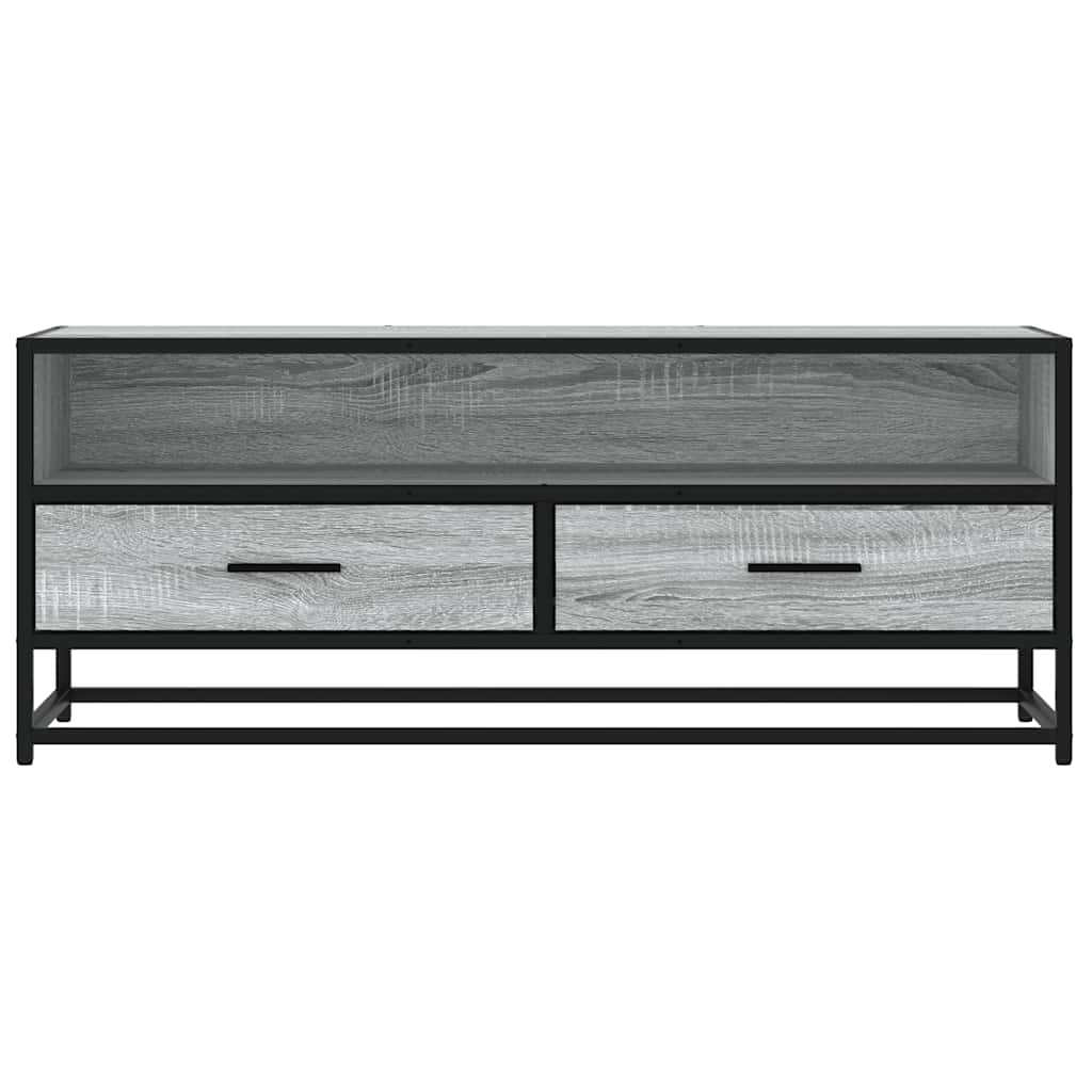 Tv-meubel 100x34,5x40 cm bewerkt hout metaal grijs sonoma eiken is nu te koop bij PeponiXL, paradijselijk wonen!