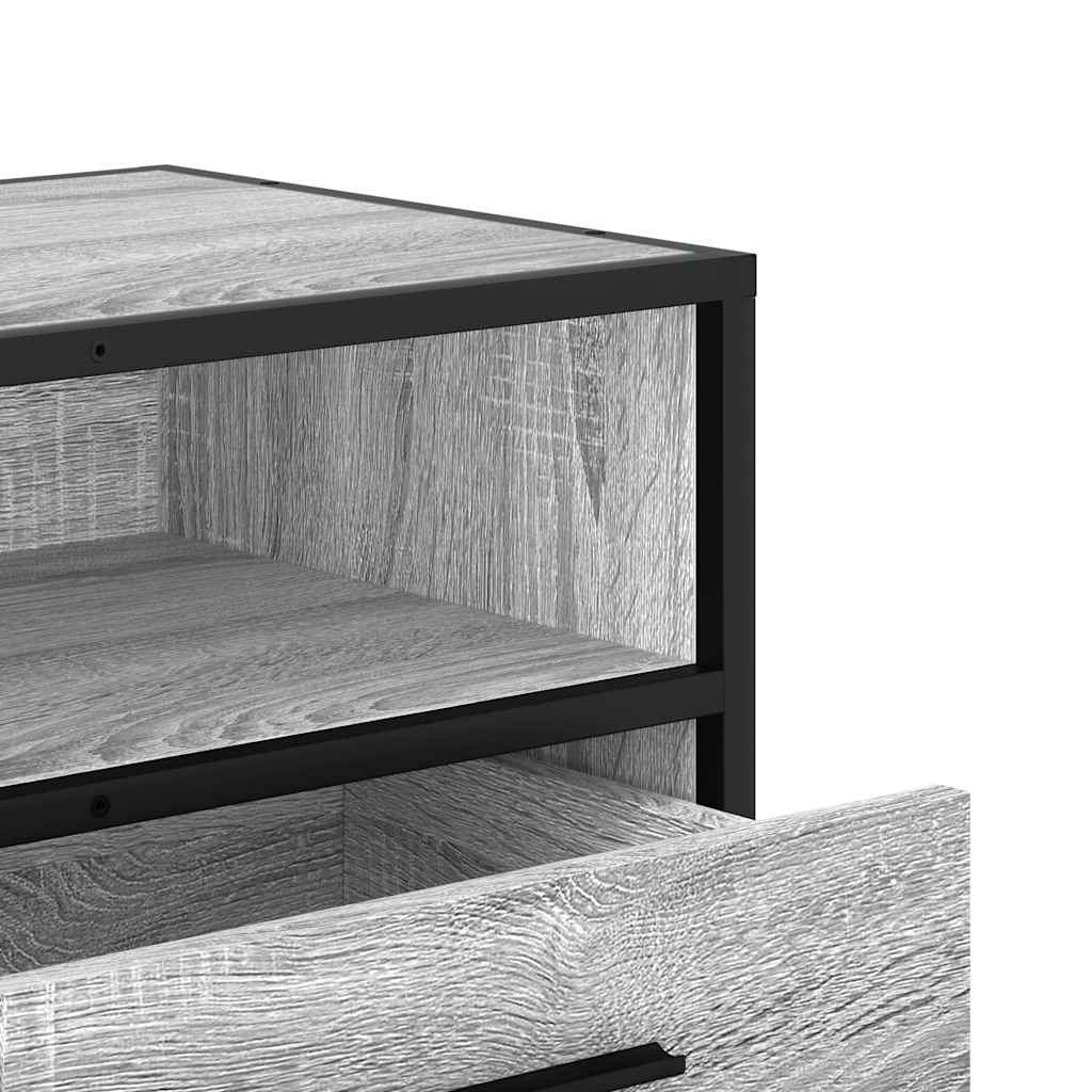 Tv-meubel 100x34,5x40 cm bewerkt hout metaal grijs sonoma eiken is nu te koop bij PeponiXL, paradijselijk wonen!