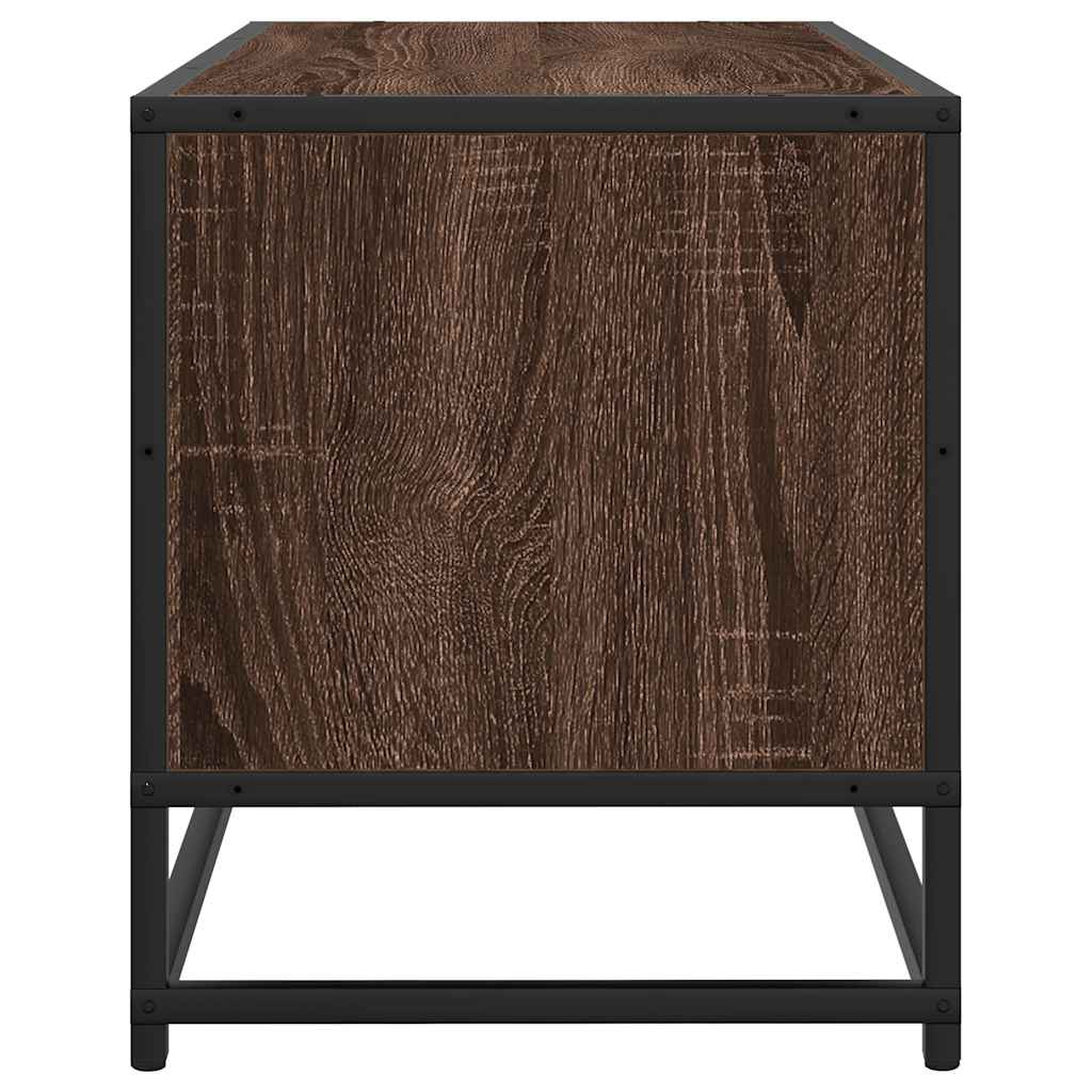 Tv-meubel 100x34,5x40 cm bewerkt hout metaal bruin eikenkleur is nu te koop bij PeponiXL, paradijselijk wonen!