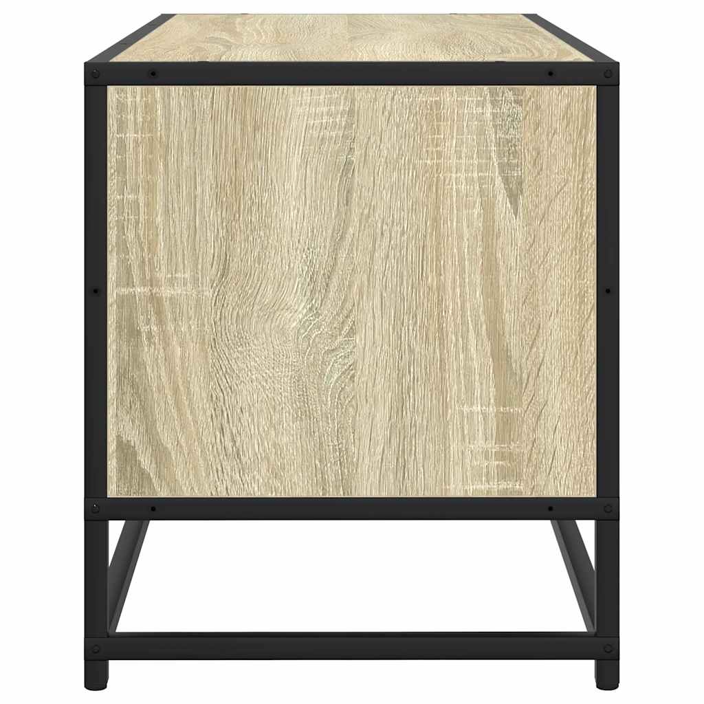 Tv-meubel 80x34,5x40 cm bewerkt hout metaal sonoma eikenkleurig is nu te koop bij PeponiXL, paradijselijk wonen!