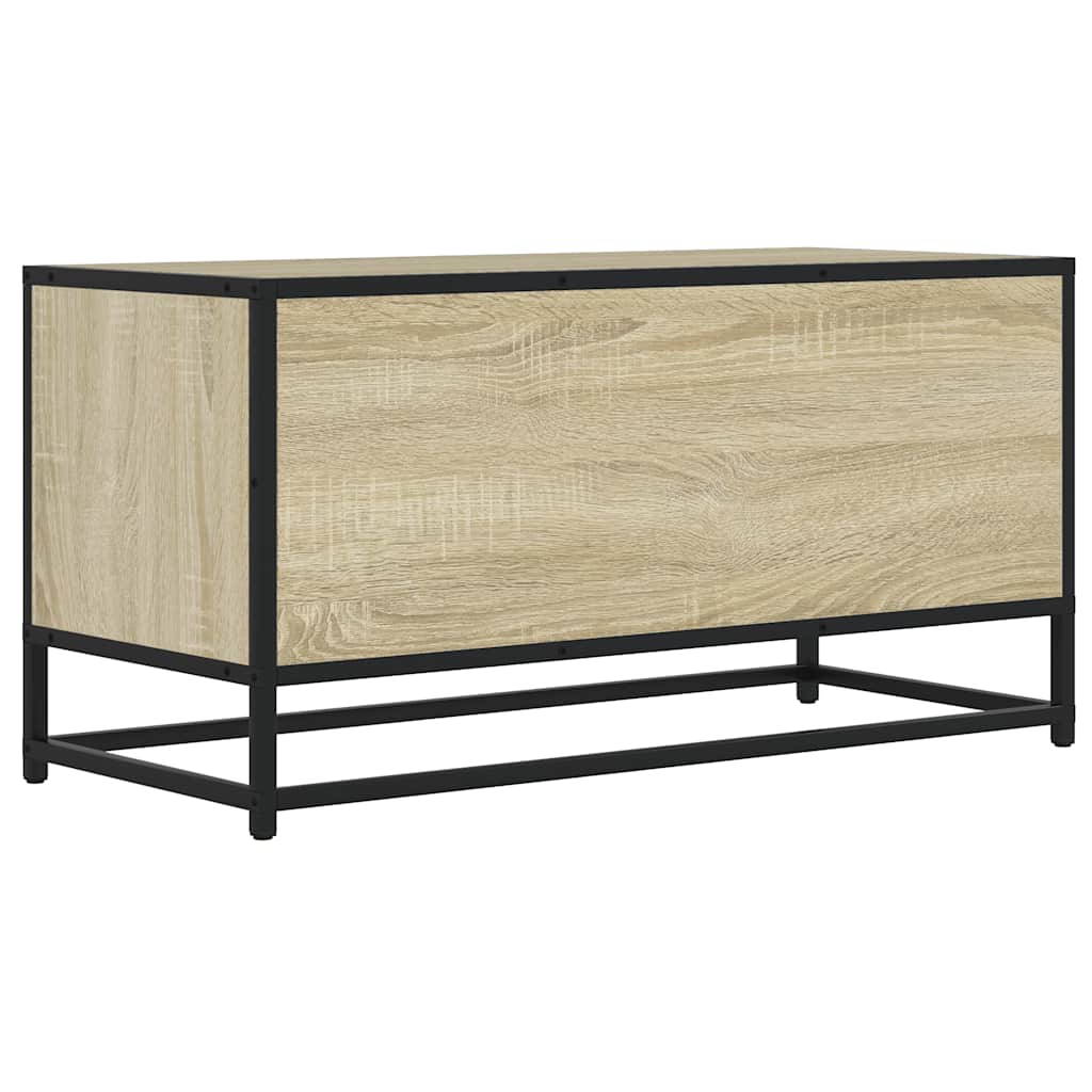 Tv-meubel 80x34,5x40 cm bewerkt hout metaal sonoma eikenkleurig is nu te koop bij PeponiXL, paradijselijk wonen!