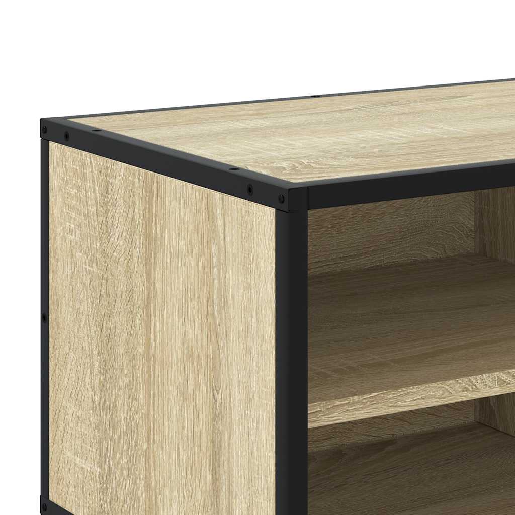 Tv-meubel 80x34,5x40 cm bewerkt hout metaal sonoma eikenkleurig is nu te koop bij PeponiXL, paradijselijk wonen!