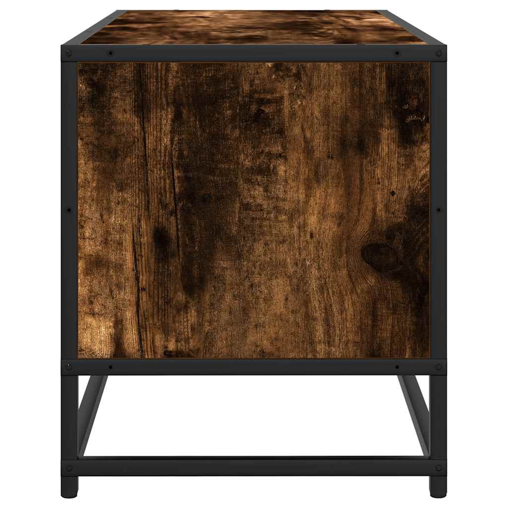 Tv-meubel 80x34,5x40cm bewerkt hout metaal gerookt eikenkleurig is nu te koop bij PeponiXL, paradijselijk wonen!