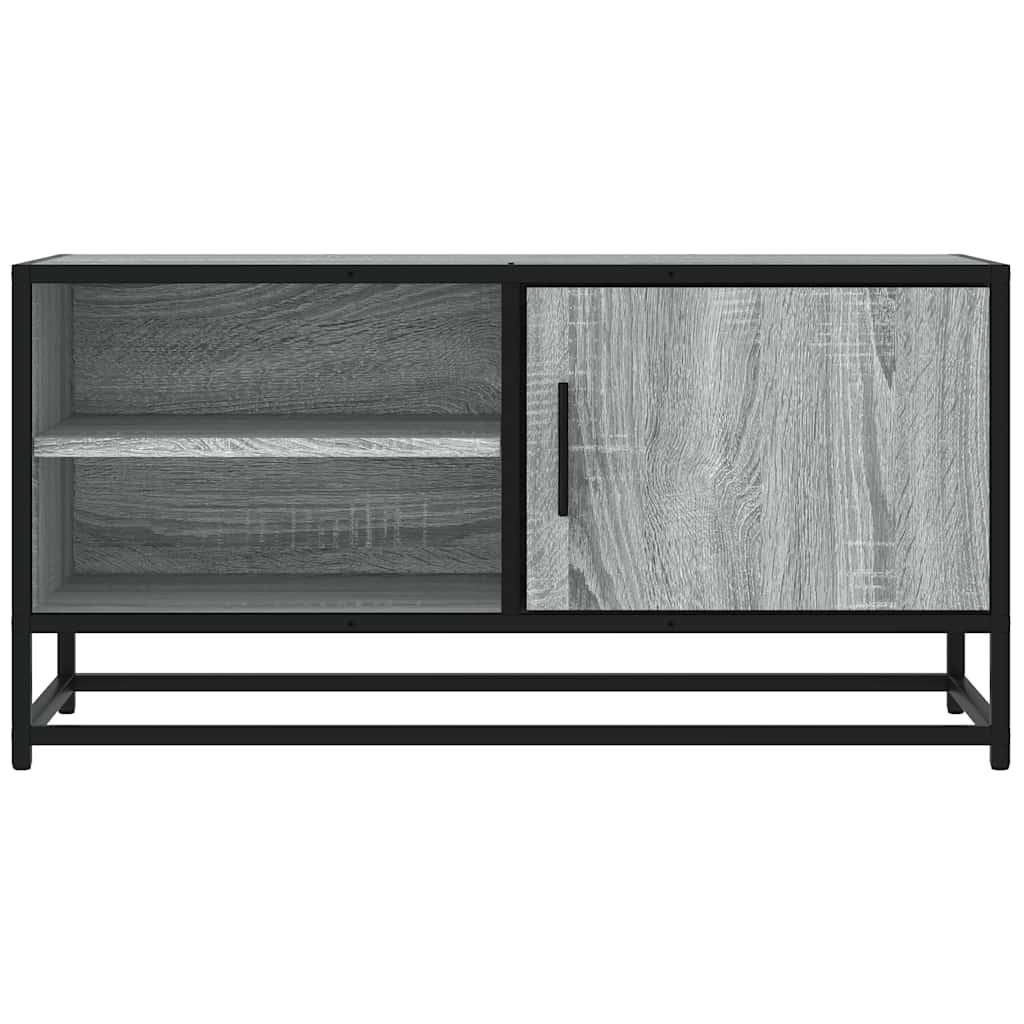 Tv-meubel 80x34,5x40 cm bewerkt hout metaal grijs sonoma eiken is nu te koop bij PeponiXL, paradijselijk wonen!