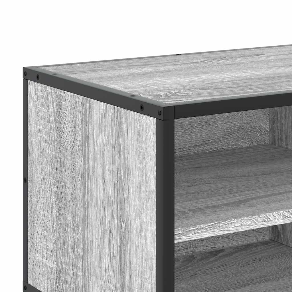 Tv-meubel 80x34,5x40 cm bewerkt hout metaal grijs sonoma eiken is nu te koop bij PeponiXL, paradijselijk wonen!