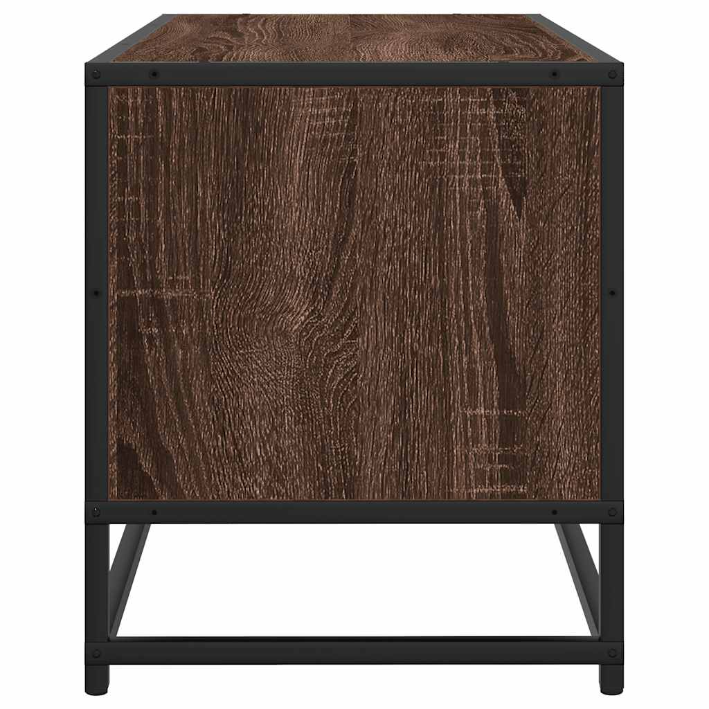 Tv-meubel 80x34,5x40 cm bewerkt hout metaal bruin eikenkleur is nu te koop bij PeponiXL, paradijselijk wonen!