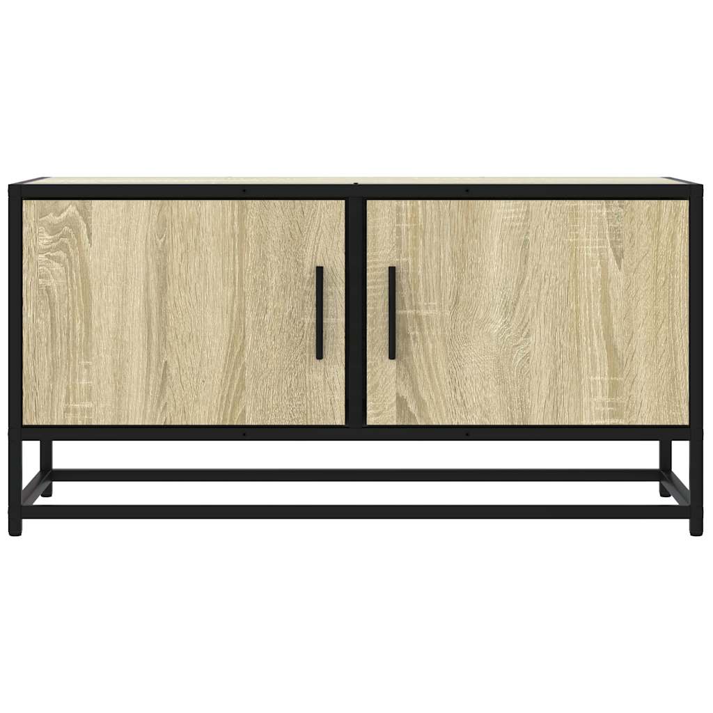 Tv-meubel 80x34,5x40 cm bewerkt hout metaal sonoma eikenkleurig is nu te koop bij PeponiXL, paradijselijk wonen!
