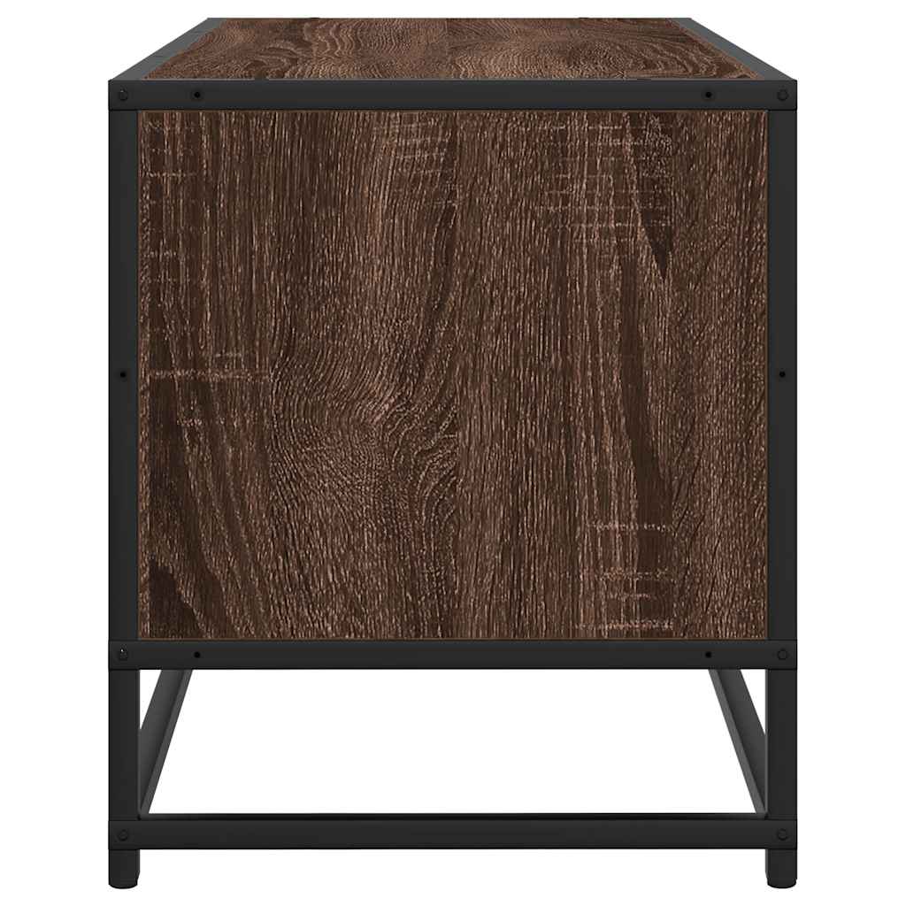 Tv-meubel 80x34,5x40 cm bewerkt hout metaal bruin eikenkleur is nu te koop bij PeponiXL, paradijselijk wonen!