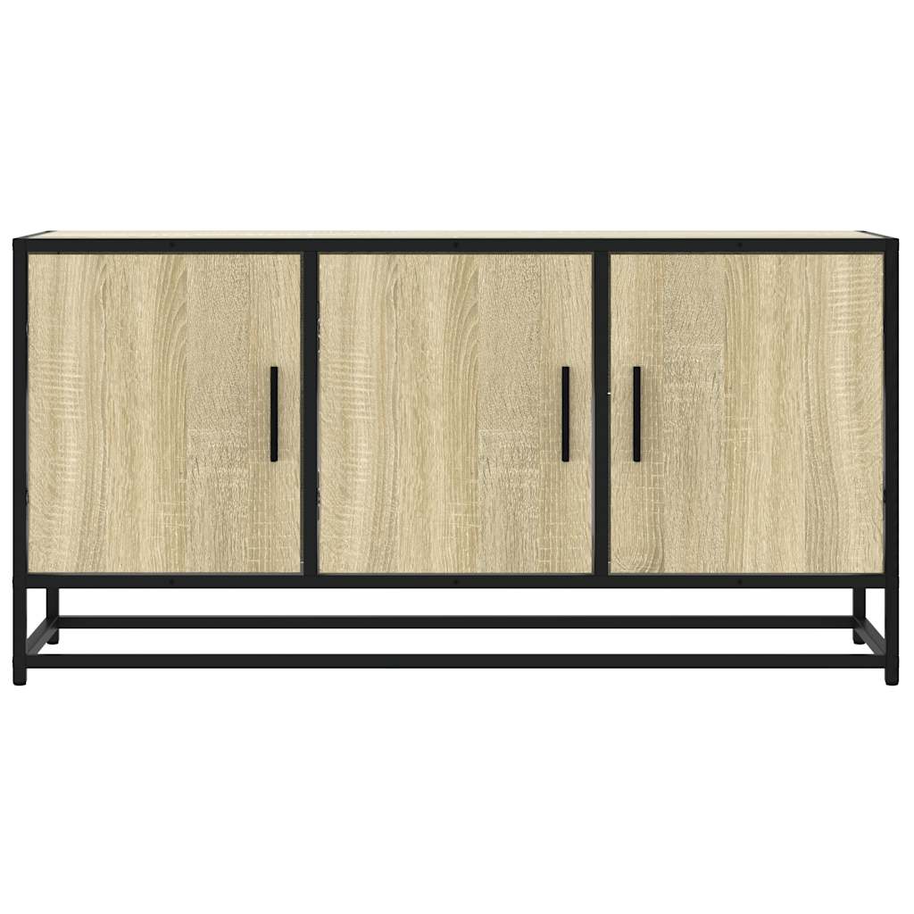 Tv-meubel 100x35x50 cm bewerkt hout metaal sonoma eikenkleurig is nu te koop bij PeponiXL, paradijselijk wonen!