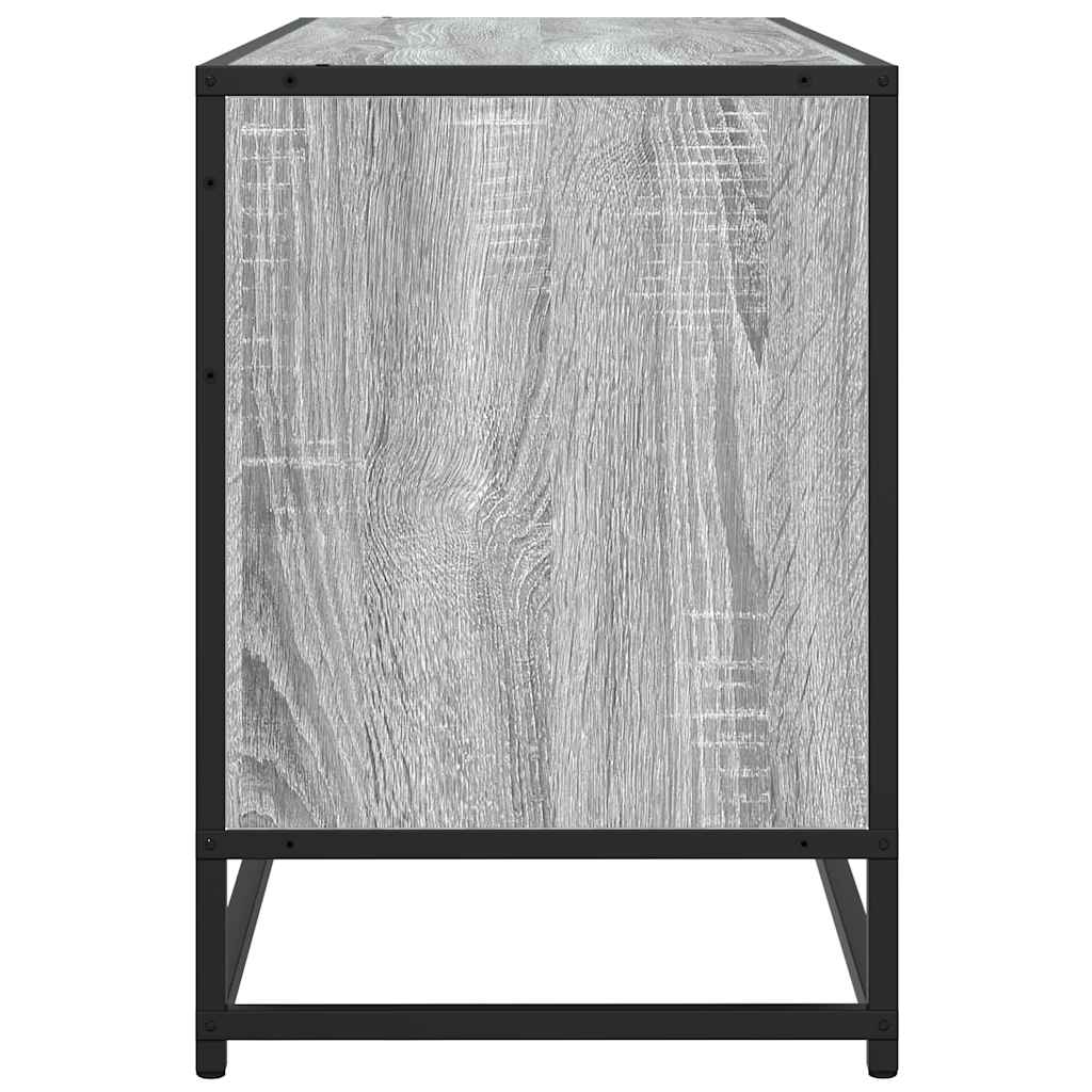 Tv-meubel 100x35x50 cm bewerkt hout metaal grijs sonoma eiken is nu te koop bij PeponiXL, paradijselijk wonen!