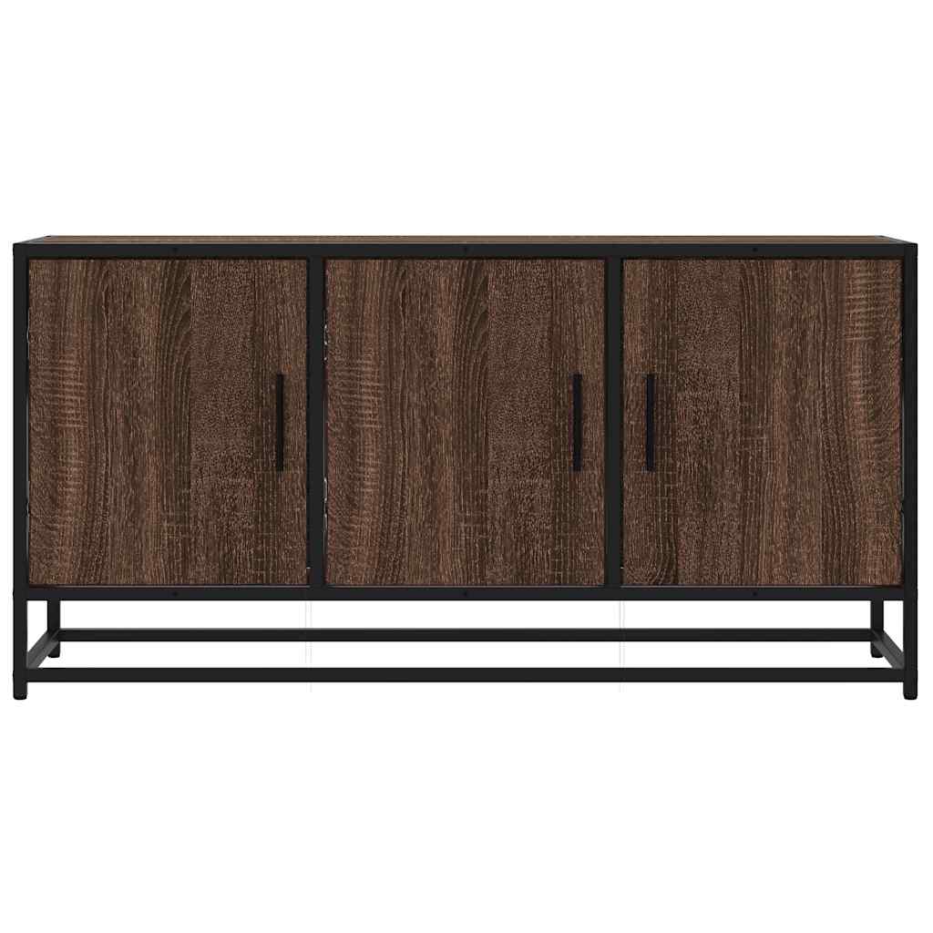 Tv-meubel 100x35x50 cm bewerkt hout metaal bruin eikenkleur is nu te koop bij PeponiXL, paradijselijk wonen!