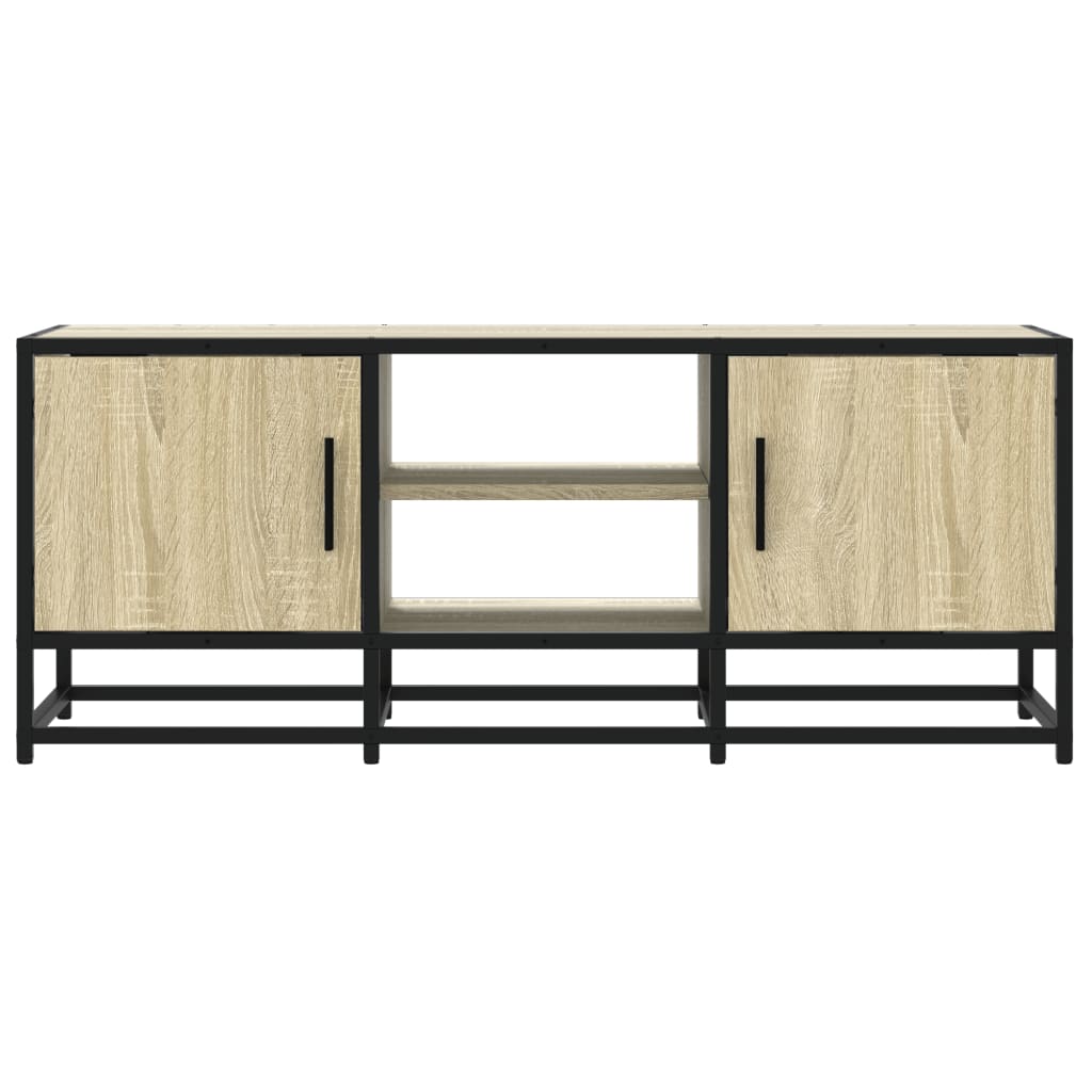 Tv-meubel 100x35x41 cm bewerkt hout metaal sonoma eikenkleurig is nu te koop bij PeponiXL, paradijselijk wonen!