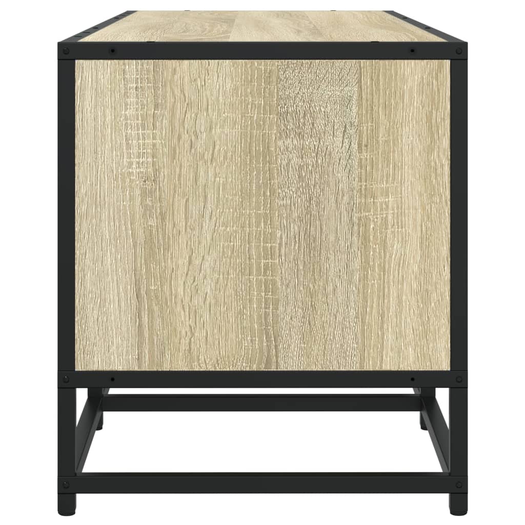 Tv-meubel 100x35x41 cm bewerkt hout metaal sonoma eikenkleurig is nu te koop bij PeponiXL, paradijselijk wonen!
