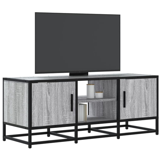 Tv-meubel 100x35x41 cm bewerkt hout metaal grijs sonoma eiken is nu te koop bij PeponiXL, paradijselijk wonen!