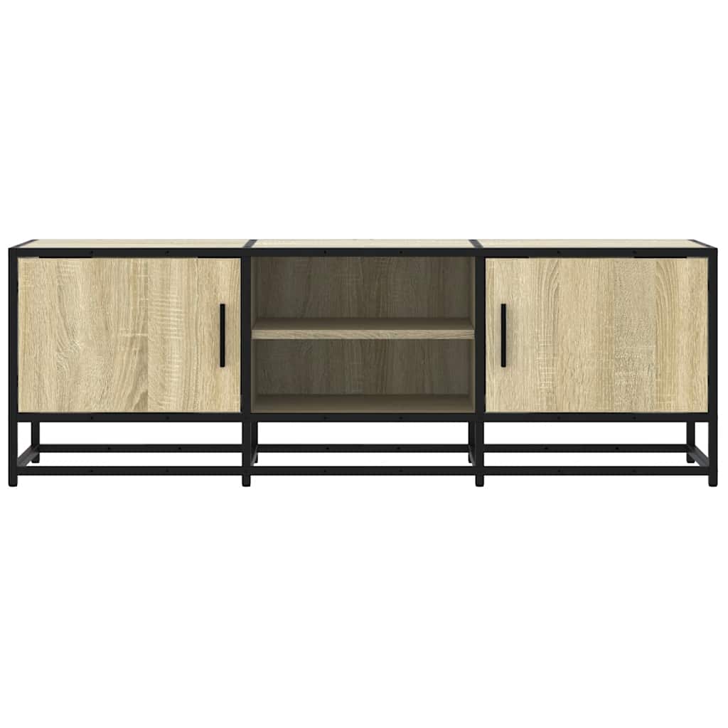 Tv-meubel 120x35x41 cm bewerkt hout metaal sonoma eikenkleurig is nu te koop bij PeponiXL, paradijselijk wonen!