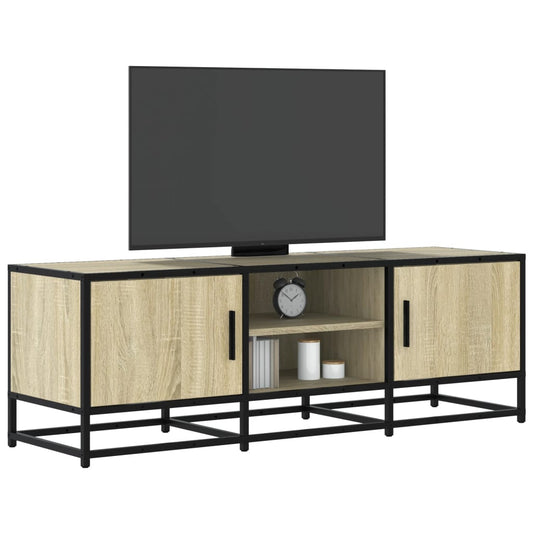 Tv-meubel 120x35x41 cm bewerkt hout metaal sonoma eikenkleurig is nu te koop bij PeponiXL, paradijselijk wonen!