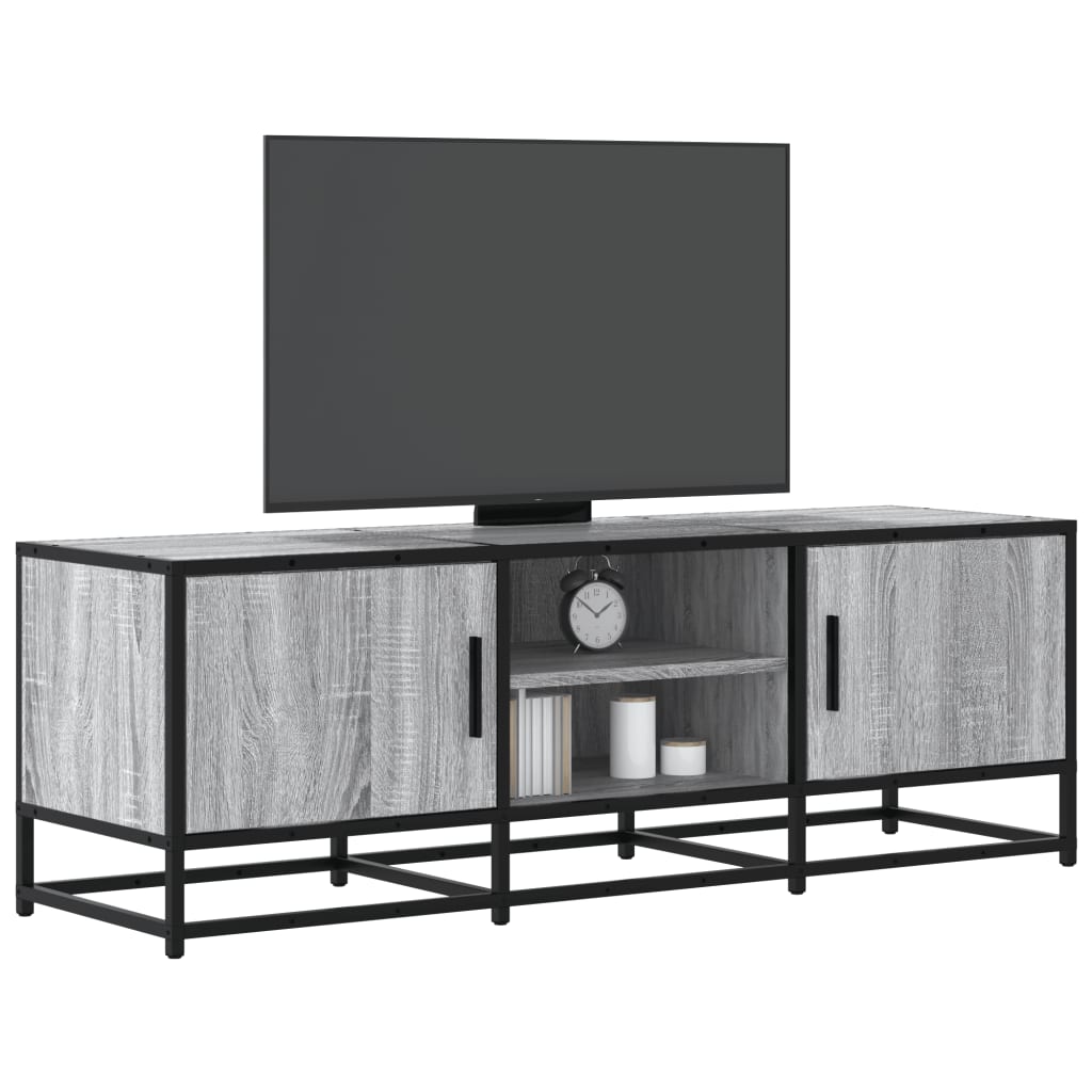 Tv-meubel 120x35x41 cm bewerkt hout metaal grijs sonoma eiken is nu te koop bij PeponiXL, paradijselijk wonen!