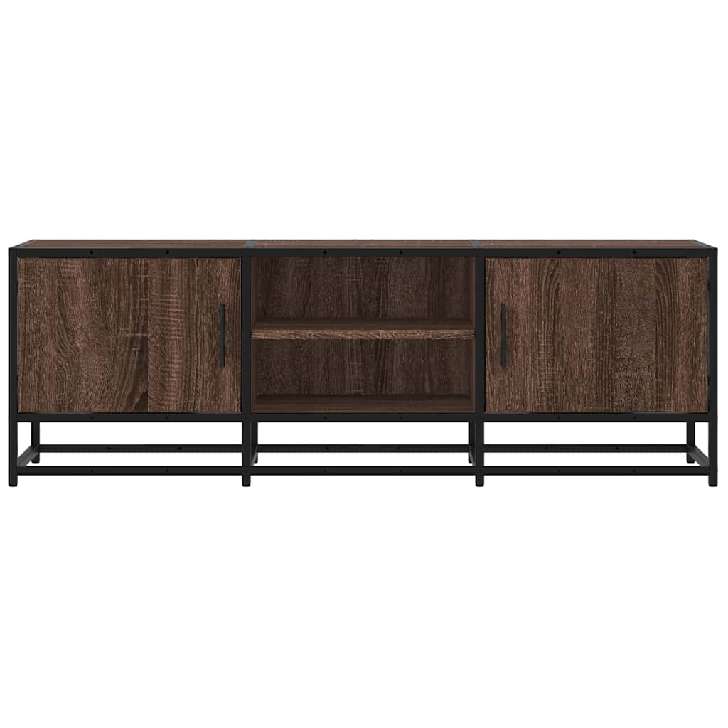 Tv-meubel 120x35x41 cm bewerkt hout metaal bruin eikenkleur is nu te koop bij PeponiXL, paradijselijk wonen!