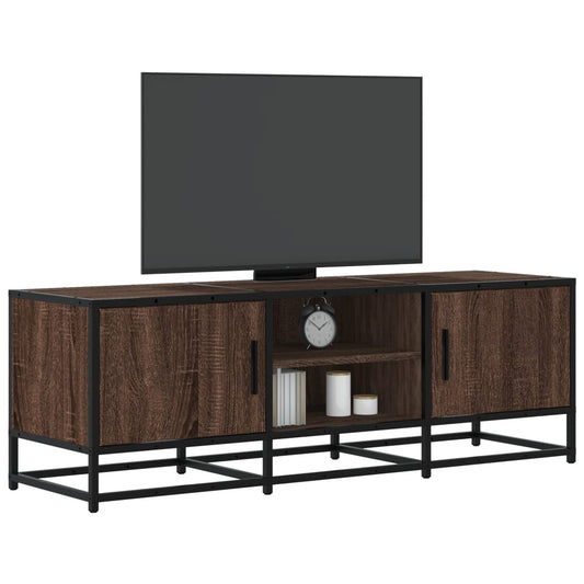 Tv-meubel 120x35x41 cm bewerkt hout metaal bruin eikenkleur is nu te koop bij PeponiXL, paradijselijk wonen!