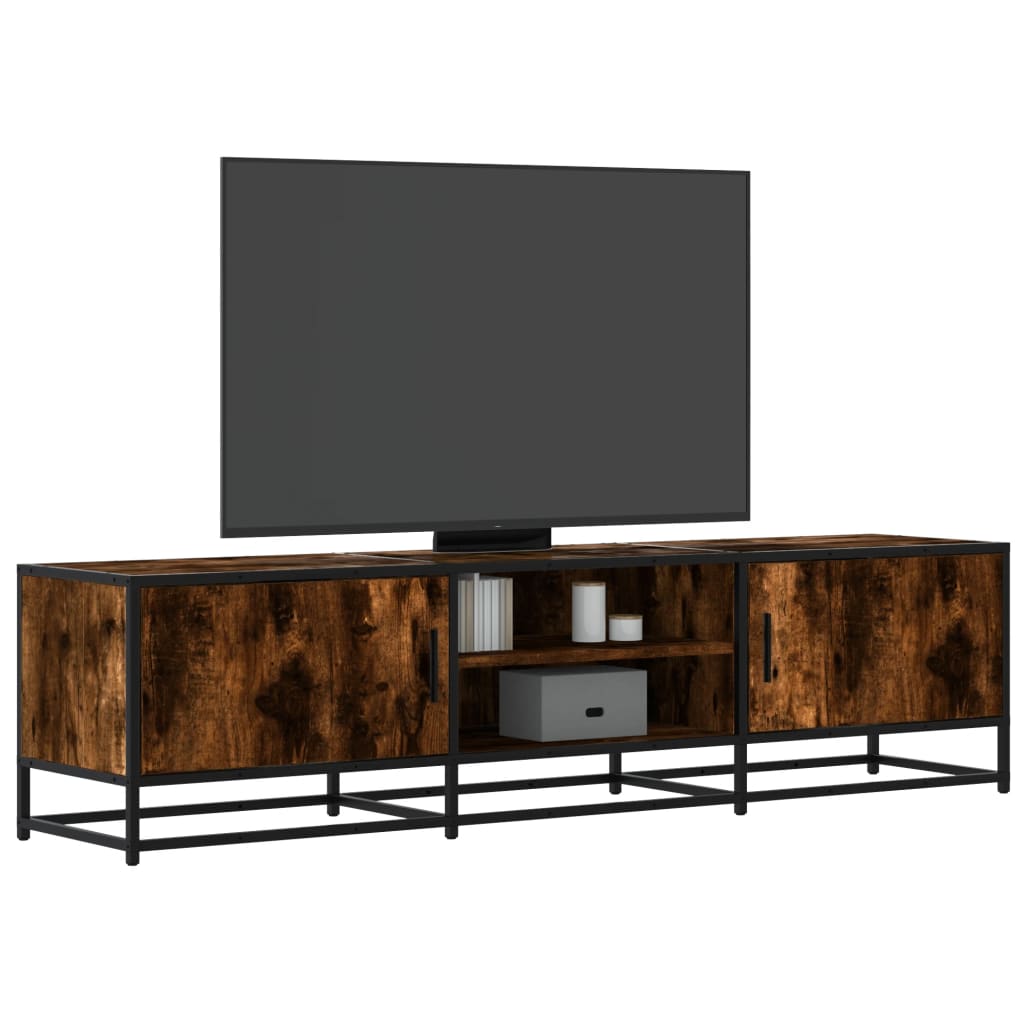 Tv-meubel 160x35x41 cm bewerkt hout metaal gerookt eikenkleur is nu te koop bij PeponiXL, paradijselijk wonen!