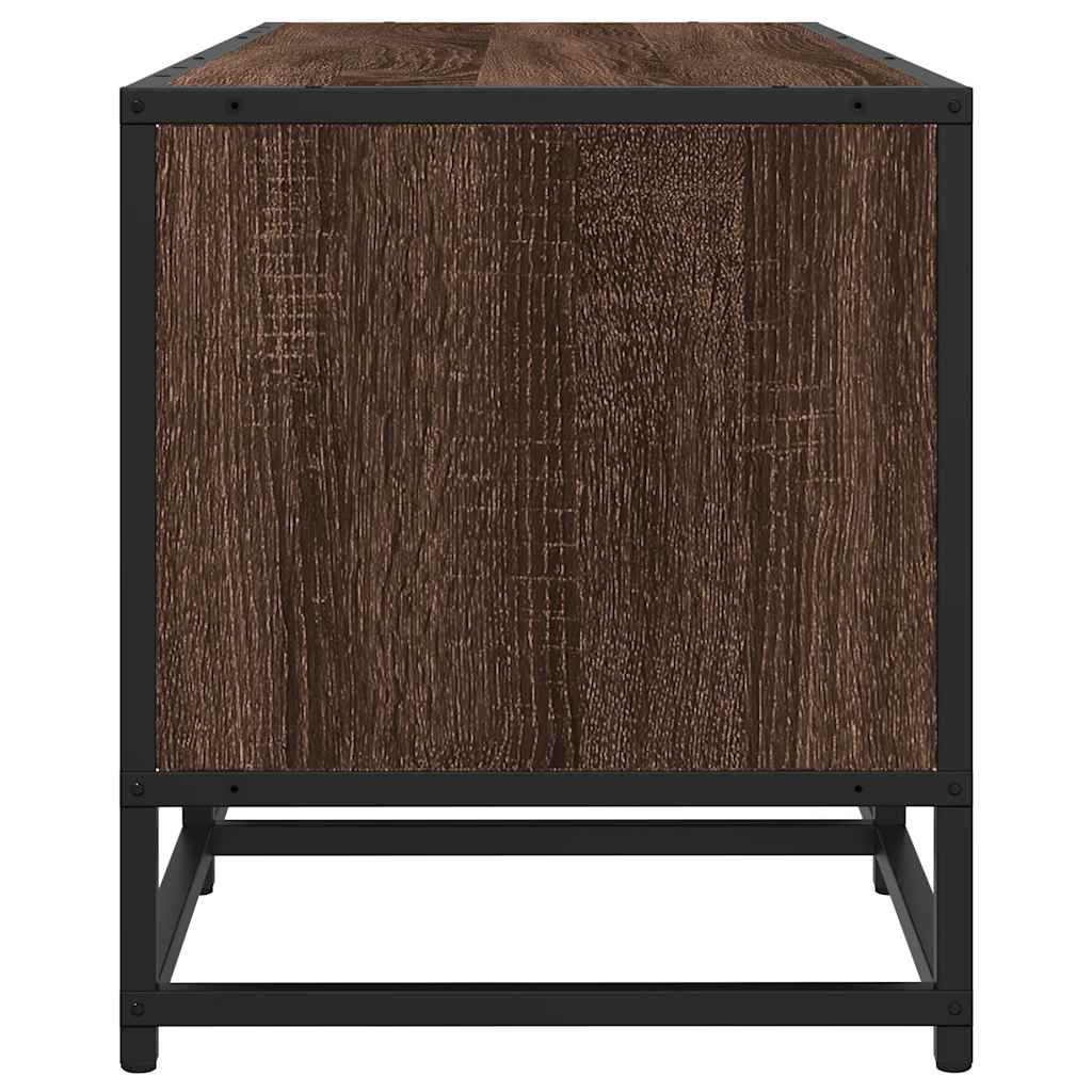 Tv-meubel 160x35x41 cm bewerkt hout metaal bruin eikenkleur is nu te koop bij PeponiXL, paradijselijk wonen!