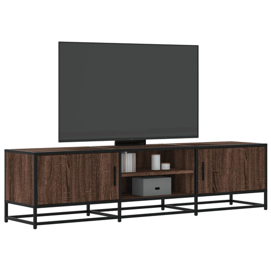 Tv-meubel 160x35x41 cm bewerkt hout metaal bruin eikenkleur is nu te koop bij PeponiXL, paradijselijk wonen!