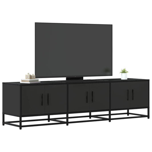 Tv-meubel 150x35x41 cm bewerkt hout en metaal zwart is nu te koop bij PeponiXL, paradijselijk wonen!