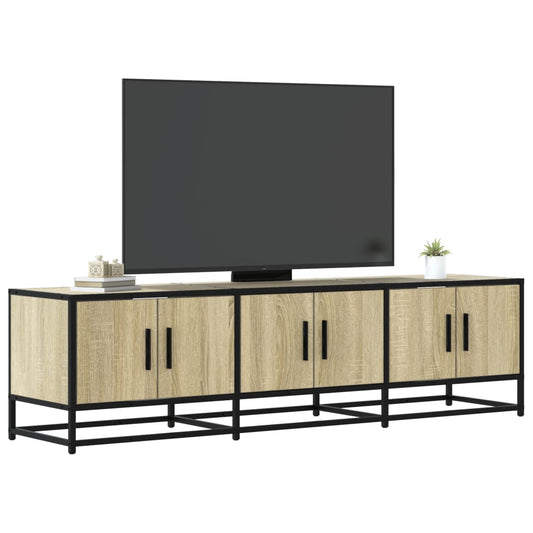 Tv-meubel 150x35x41 cm bewerkt hout metaal sonoma eikenkleurig is nu te koop bij PeponiXL, paradijselijk wonen!