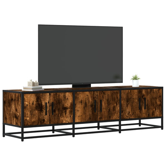 Tv-meubel 150x35x41 cm bewerkt hout metaal gerookt eikenkleurig is nu te koop bij PeponiXL, paradijselijk wonen!