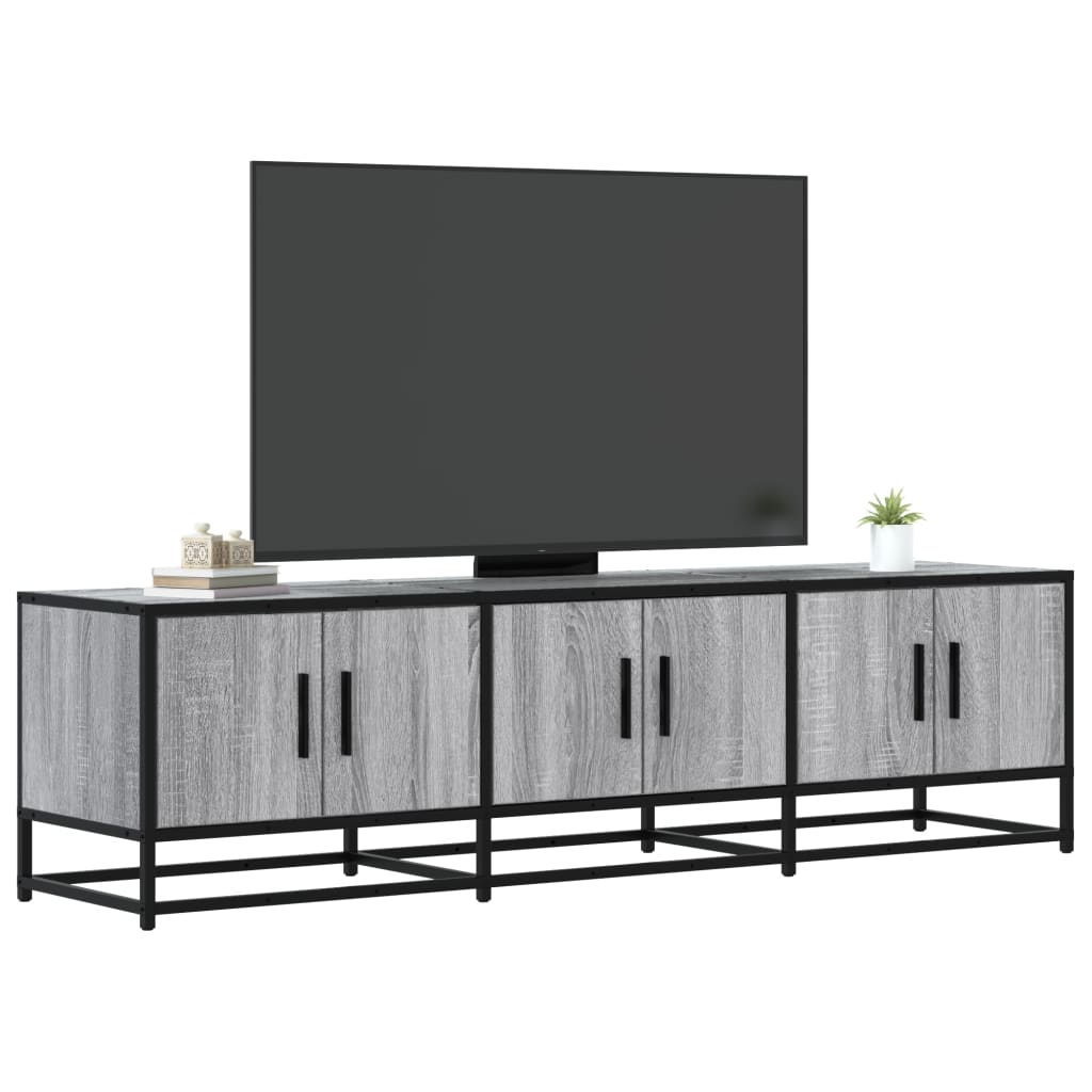 Tv-meubel 150x35x41 cm bewerkt hout metaal grijs sonoma eiken is nu te koop bij PeponiXL, paradijselijk wonen!