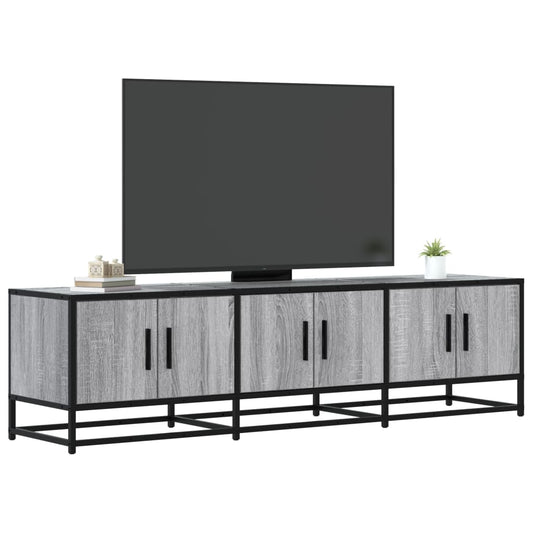 Tv-meubel 150x35x41 cm bewerkt hout metaal grijs sonoma eiken is nu te koop bij PeponiXL, paradijselijk wonen!