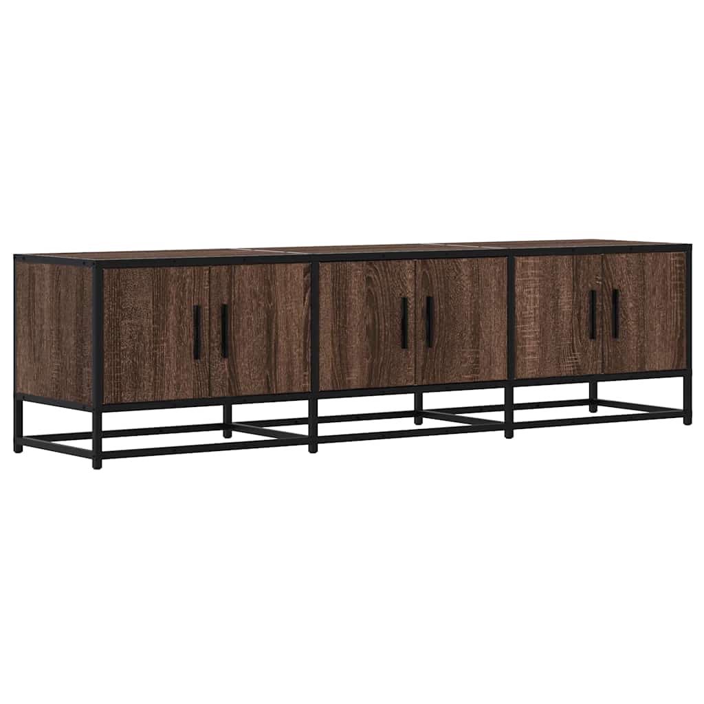 Tv-meubel 150x35x41 cm bewerkt hout metaal bruin eikenkleur is nu te koop bij PeponiXL, paradijselijk wonen!