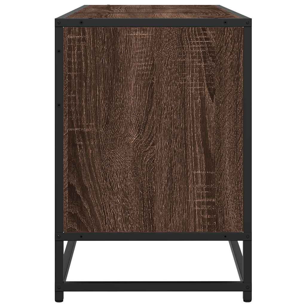 Tv-meubel 150x35x41 cm bewerkt hout metaal bruin eikenkleur is nu te koop bij PeponiXL, paradijselijk wonen!