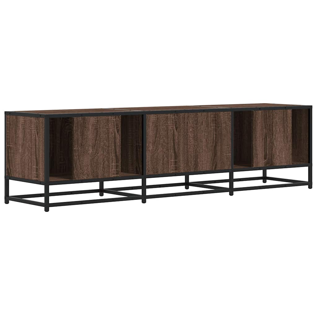 Tv-meubel 150x35x41 cm bewerkt hout metaal bruin eikenkleur is nu te koop bij PeponiXL, paradijselijk wonen!
