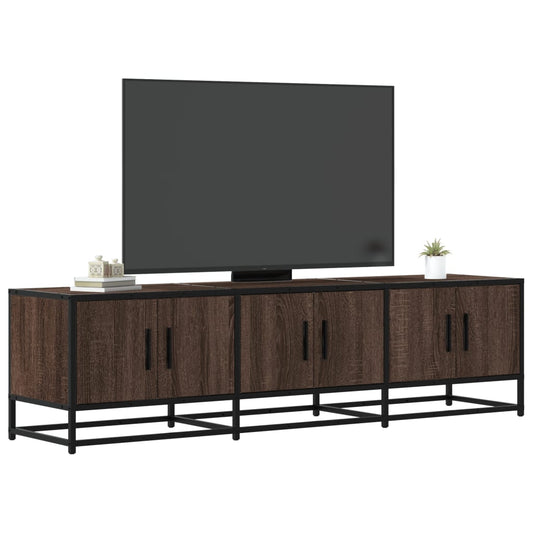 Tv-meubel 150x35x41 cm bewerkt hout metaal bruin eikenkleur is nu te koop bij PeponiXL, paradijselijk wonen!