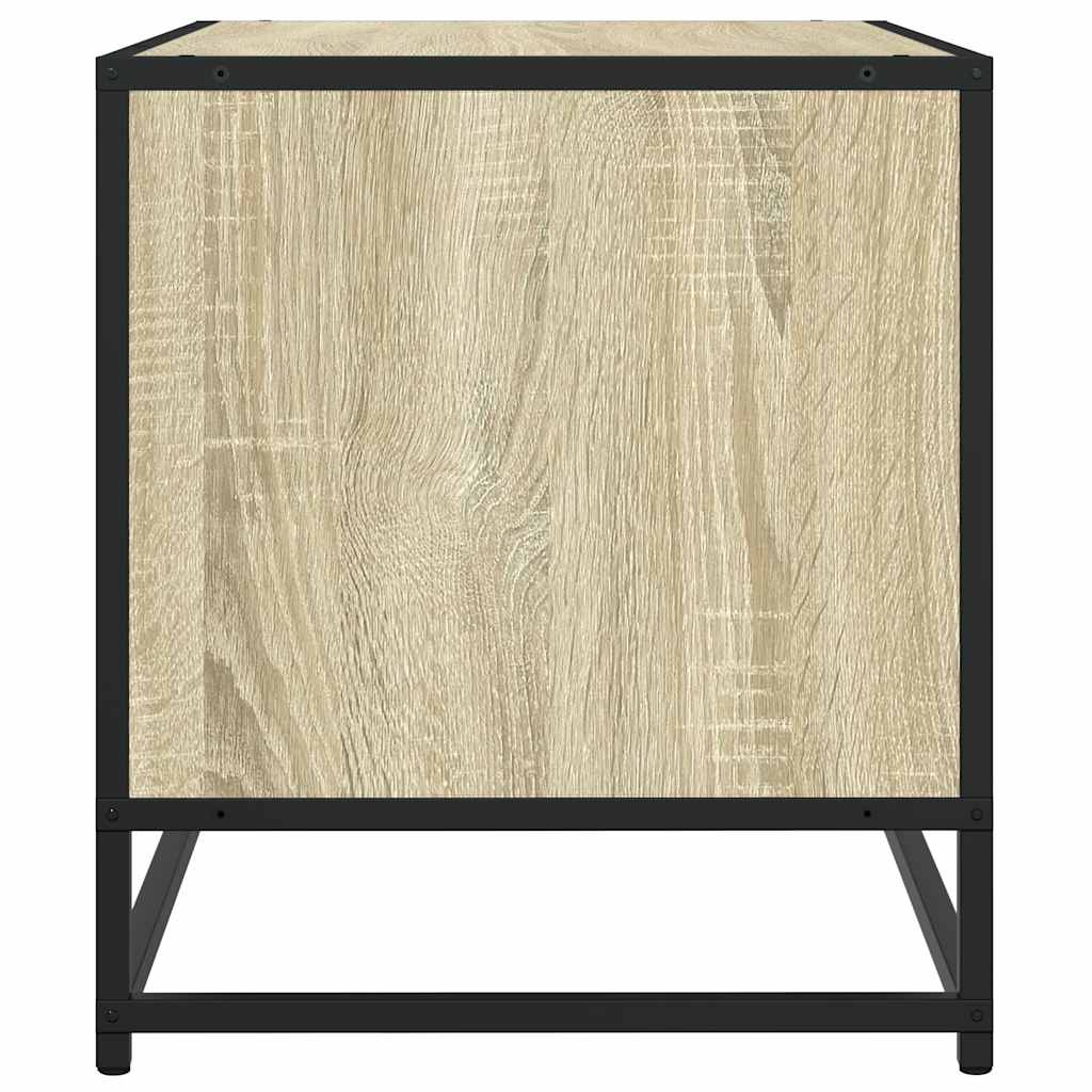 Tv-meubel 61x40x46 cm bewerkt hout metaal sonoma eikenkleurig is nu te koop bij PeponiXL, paradijselijk wonen!