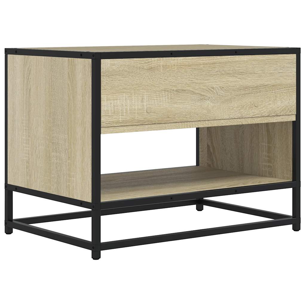 Tv-meubel 61x40x46 cm bewerkt hout metaal sonoma eikenkleurig is nu te koop bij PeponiXL, paradijselijk wonen!