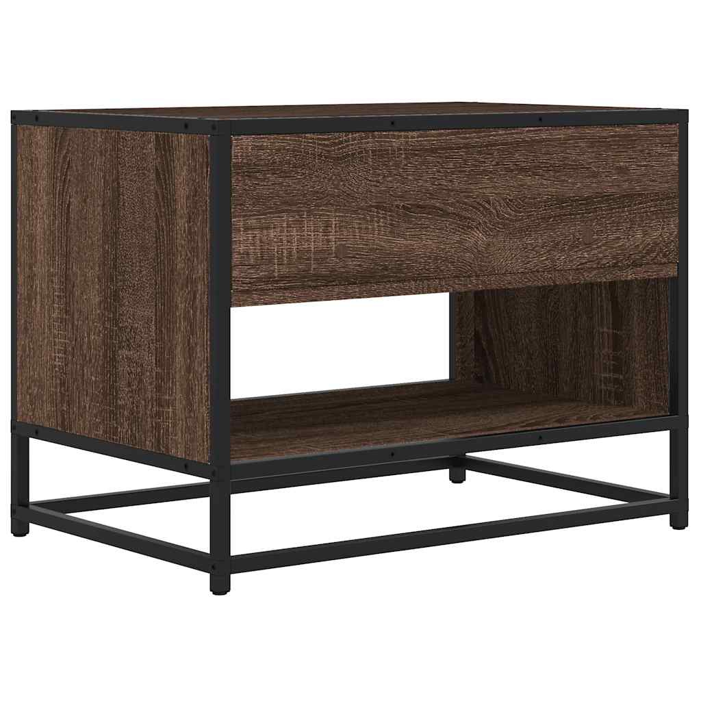 Tv-meubel 61x40x46 cm bewerkt hout metaal bruin eikenkleur is nu te koop bij PeponiXL, paradijselijk wonen!